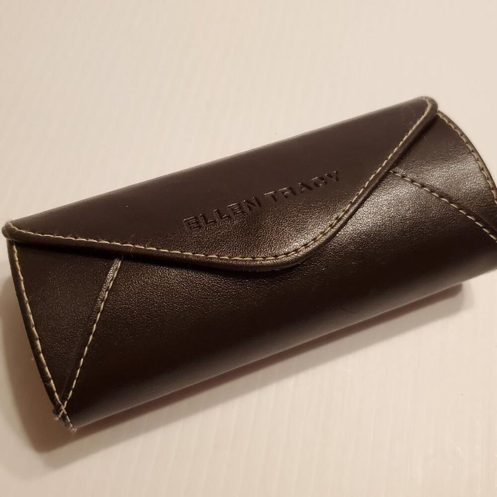 ELLEN TRACY Hard brown eyeglasses case